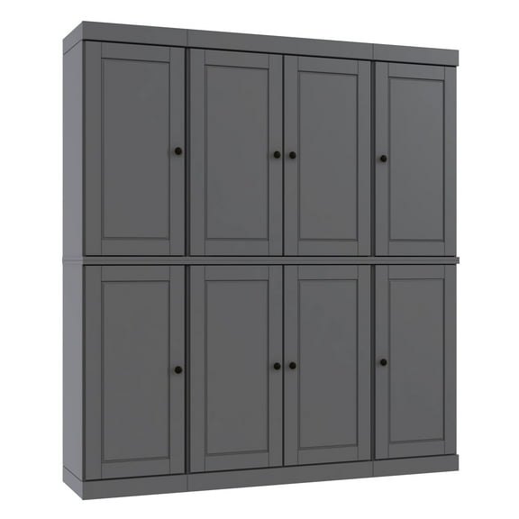 Palace Imports 100% Solid Wood Kitchen Pantry Storage Cabinet with Solid Doors and Adjustable Shelves, Gray