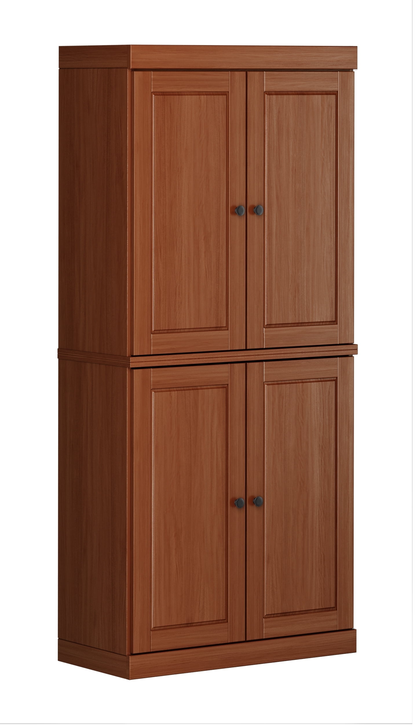 Palace Imports 100% Solid Wood Kitchen Pantry Storage Cabinet with Solid Doors and Adjustable Shelves, Mocha