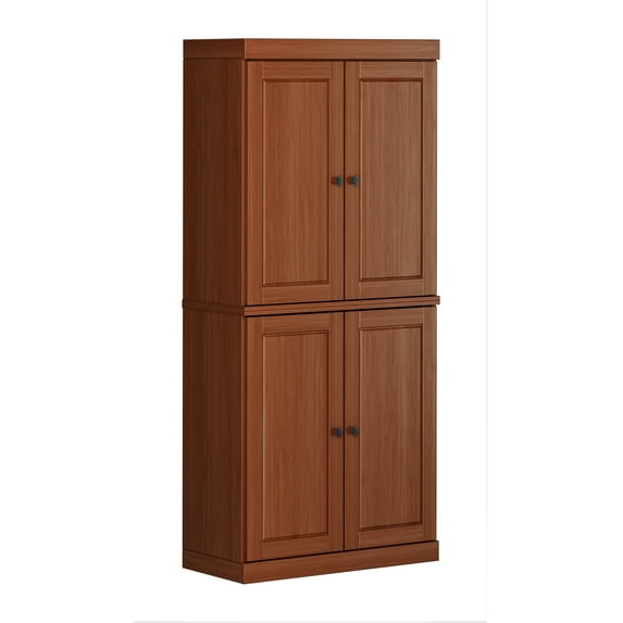 Palace Imports 100% Solid Wood Kitchen Pantry Storage Cabinet with Solid Doors and Adjustable Shelves, Mocha