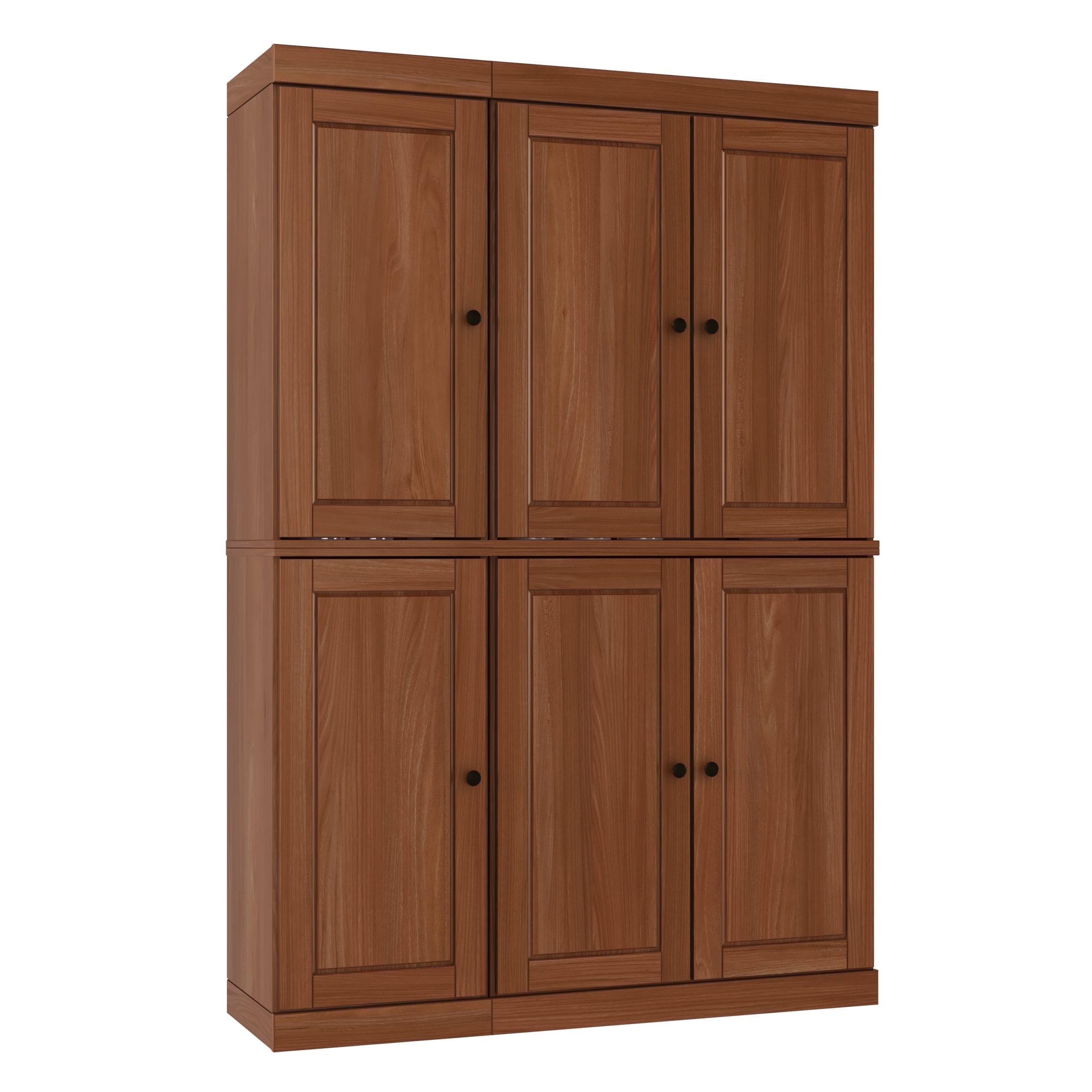 Palace Imports 100% Solid Wood Kitchen Pantry Storage Cabinet with Doors and Adjustable Shelves, 6-Door, Mocha