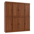 thumbnail image 1 of 100% Solid Wood Kitchen Pantry Storage Cabinet with Solid Doors and Adjustable Shelves, Mocha Wooden Modular Tall Cabinets, 1 of 7