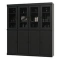 thumbnail image 1 of Palace Imports 100% Solid Wood Kitchen Pantry Storage Cabinet with Glass Doors, Adjustable Shelves and 2-Drawers, Black, 1 of 6