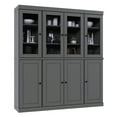 thumbnail image 1 of Palace Imports 100% Solid Wood Kitchen Pantry Storage Cabinet with Glass Doors, Adjustable Shelves and 2-Drawers, Gray, 1 of 5