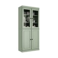 thumbnail image 1 of Palace Imports 100% Solid Wood Kitchen Pantry Storage Cabinet with Glass Doors, Adjustable Shelves and 2-Drawers, Sage, 1 of 7