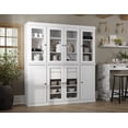 thumbnail image 1 of 100% Solid Wood Kitchen Pantry Storage Cabinet with Solid, Glass Doors, Adjustable Shelves and 2-Drawers, White China Cabinet, 1 of 6