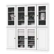 Palace Imports 100% Solid Wood Kitchen Pantry Storage Cabinet with Solid, Glass Doors, Adjustable Shelves and 2-Drawers, White