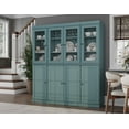 thumbnail image 1 of Palace Imports 100% Solid Wood Kitchen Pantry Storage Cabinet with Solid, Clear Glass Doors and Adjustable Shelves, Aqua Blue, 1 of 5