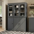 thumbnail image 1 of Palace Imports 100% Solid Wood Kitchen Pantry Storage Cabinet with Solid, Clear Glass Doors and Adjustable Shelves, Gray, 1 of 5