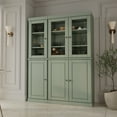 thumbnail image 1 of Palace Imports 100% Solid Wood Kitchen Pantry Storage Cabinet with Glass Doors and Adjustable Shelves, Sage, 1 of 1