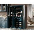 thumbnail image 1 of Palace Imports 100% Solid Wood Kitchen Pantry Storage Cabinet with Solid, Clear Glass Doors and Adjustable Shelves, Teal Blue, 1 of 3