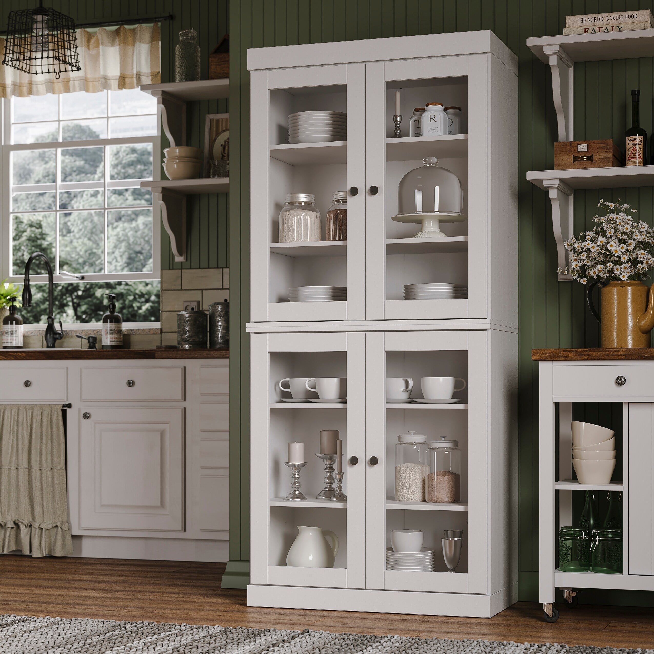 Palace Imports 100% Solid Wood Kitchen Pantry Storage Cabinet with ...