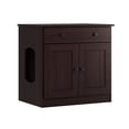 thumbnail image 1 of Palace Imports 100% Solid Wood Ziva 2-Door Cat Litter Box Enclosure with 2-Drawers, Java, 1 of 5