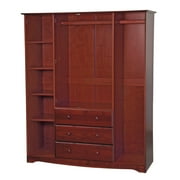 Palace Imports, Inc. Palace Imports 100% Solid Wood Optional Small Shelves for Family Wardrobe Armoires (Set of 4) Mahogany Stained, Mahogany Finish