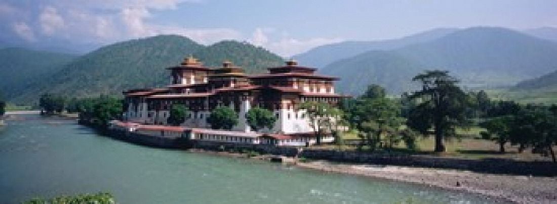 Palace On A Riverbank Punakha Dzong Punakha Bhutan Canvas Art - Panoramic Images (18 x 7)