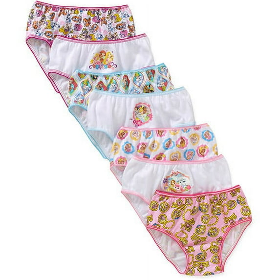 Palace Pets Girls' Underwear, 7 Pack 100% Cotton Panties (Little Girls & Big Girls)