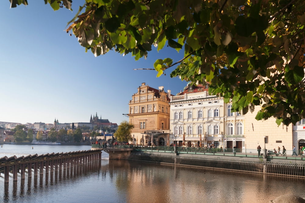 Palace and museum at the riverside Smetana Museum Royal Palace Vitava River Prague Czech Republic Canvas Art - Panoramic Images (27 x 9)