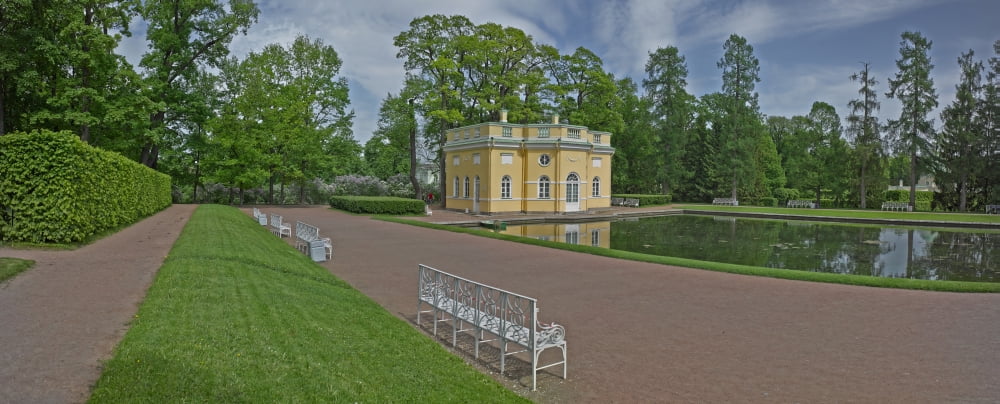 Palace grounds Catherine Palace Tsarskoye Selo St Petersburg Russia Canvas Art - Panoramic Images (36 x 12)