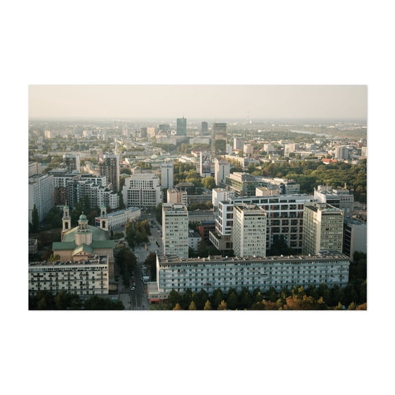 Palace of Culture and Science Views 06 - Warsaw Mazowieckie Poland Photography Unframed Wall Art Print 8 x 12 inches