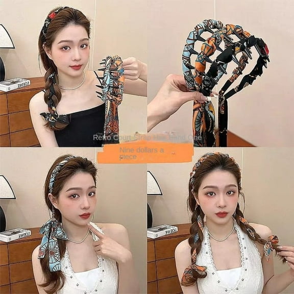 Palace style floral headbands, toothed combs, wavy high skull headbands, front and back two straps, retro palace headbands, 2025 new style