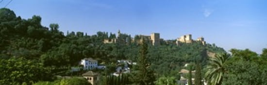 Palace viewed from Sacromonte Alhambra Granada Granada Province Andalusia Spain Canvas Art - Panoramic Images (36 x 12)