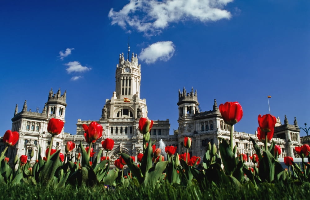 Palacio De Comunicaciones At Plaza De Cibeles Canvas Art - Conor Caffrey Design Pics (38 x 24)
