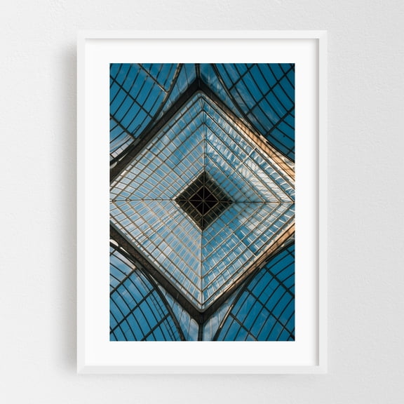 Palacio de Cristal - Madrid Spain Photography Architecture Geometric Modern Art Abstract Skyline Minimalist Cityscape White Framed Wall Art Print 5 x 7 inches