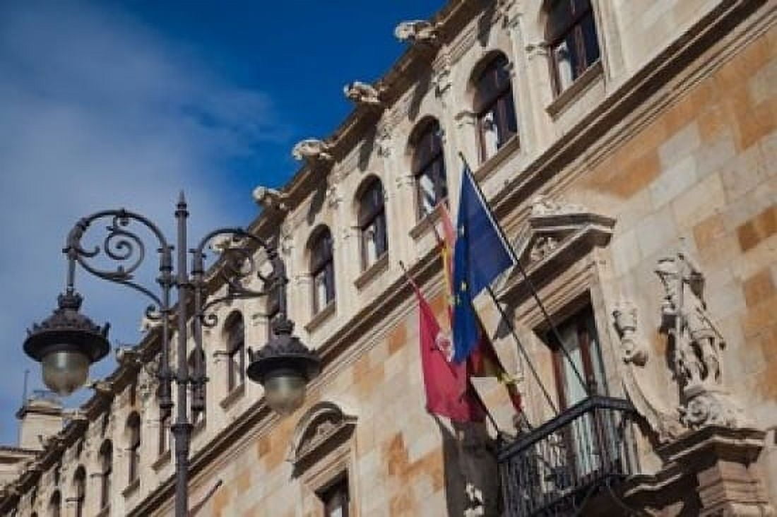 Palacio de los Guzmanes Leon Spain Canvas Art - Walter Bibikow DanitaDelimont (19 x 12)