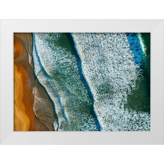 Palacios 14x11 White Modern Wood Framed Museum Art Print Titled - Curl Curl Ariel