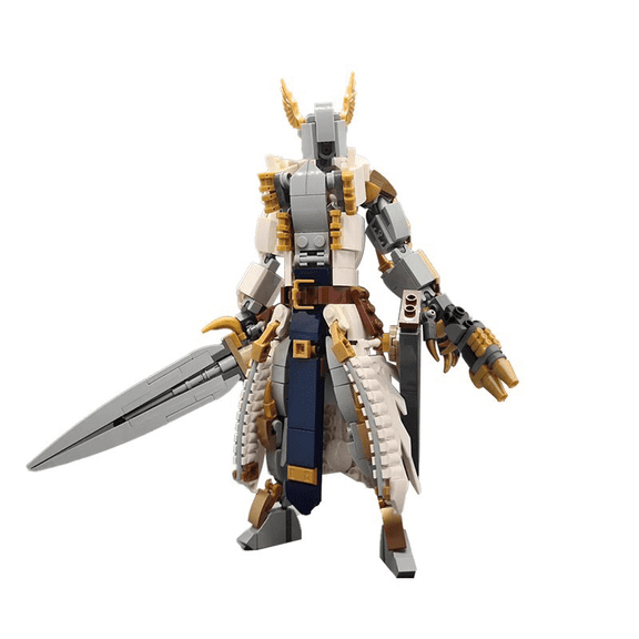 PaladinStyle Mech Warrior Building Block Model with Large Sword Accessory, FigureStyle Building Set for Display