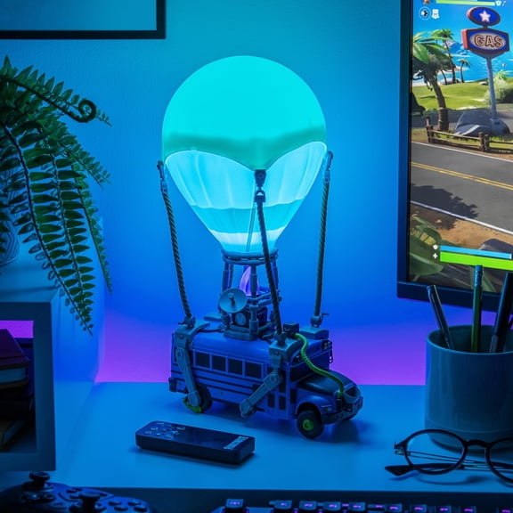 Paladone Fortnite Battle Bus Light, Officially Licensed Colour Changing LED Gaming Lamp with Headphone Stand for Gamer Rooms, Bedrooms, Homes, Gift Idea