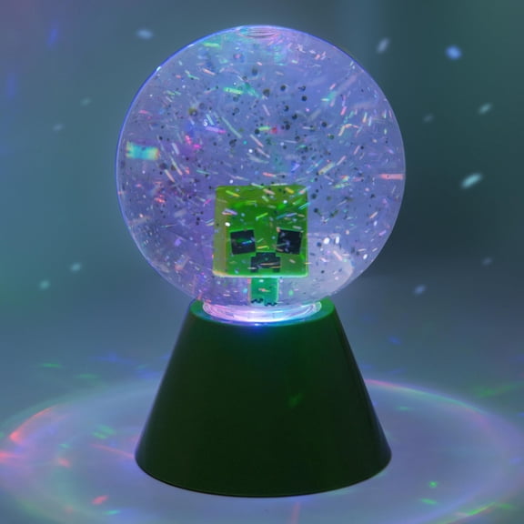 Paladone Minecraft Creeper LED Glitter Ball, Officially Licensed Colour Changing LED Snow Globe for Kids and Teens, Gaming Merchandise, Compact Design