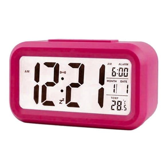 Desktop Table Clock Alarm, Digital LED Screen Desk-Watch Data Time Calendar.