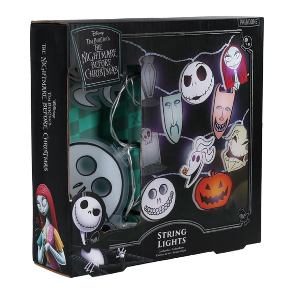Paladone Nightmare Before Christmas Officially Licensed String Lighting Decor, 10 LED Lights Featuring Jack Skellington, Sally, Zero & Oogie Boogie