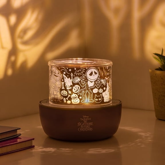 Paladone Nightmare Before Christmas Officially Licensed Projector Lamp with Interchangeable Jack Skellington Creepy Sounds and Scenes, 4 Light Modes, Decorative Light