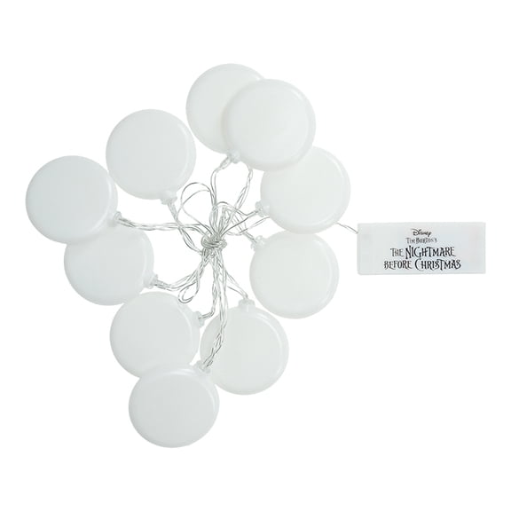 Paladone Nightmare Before Christmas String Lights - Officially Licensed Disney Fairy Lights with Glow in The Dark Jack Skellington Stickers, Spooky Bedroom Decor