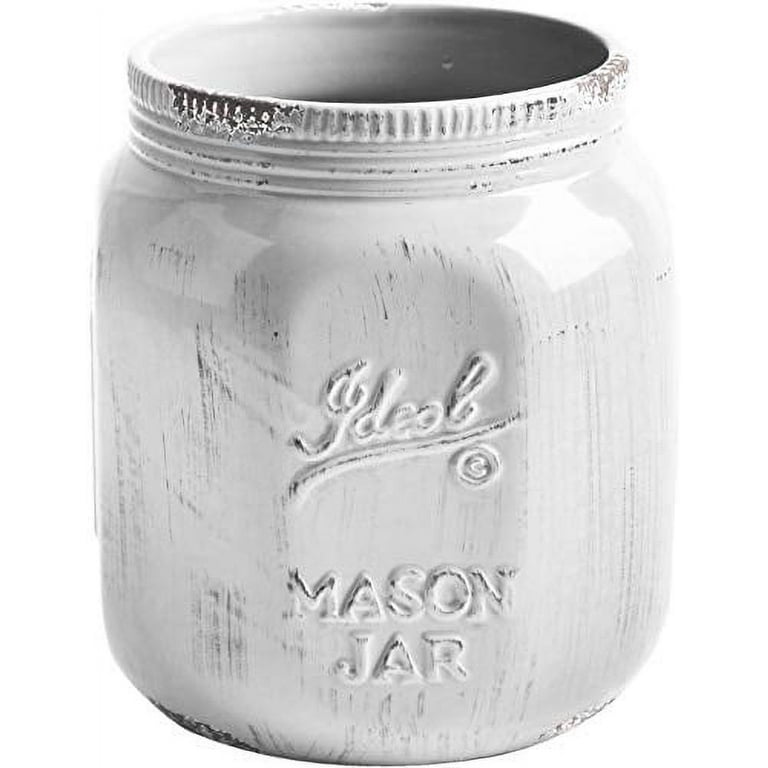Large Antique White Mason Jar