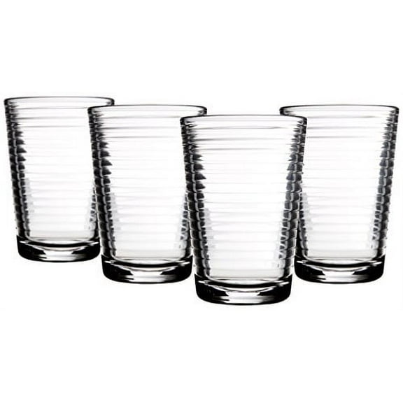 Palais Glassware Striped Collection; Striped Clear Glass Set of 4, 7 Oz.