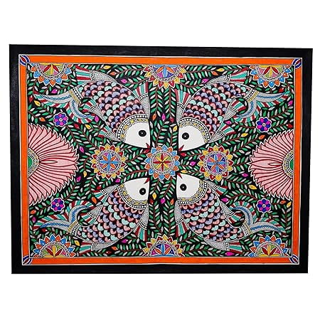 Palak Saxena Madhubani Fish Mandala Painting - Intricate Handmade Artwork (32.224.2 Inches)