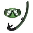 thumbnail image 1 of Palantic Green Free Dive Spearfishing Low Volume Mask & Flexible Snorkel Combo, 1 of 3