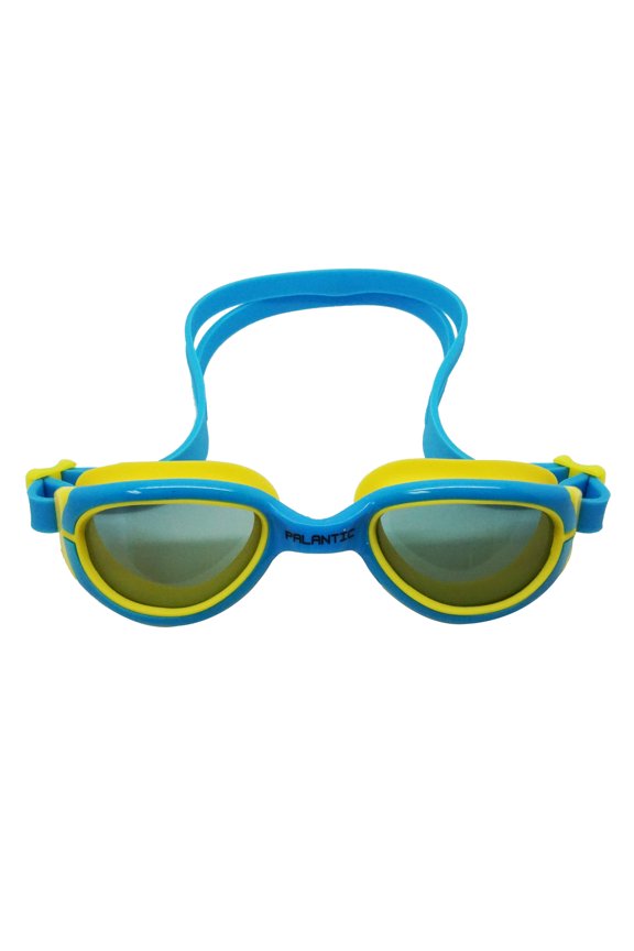 Jr. Silicone Swim Goggles w/ UV Tinted Lenses, Blue/Yellow