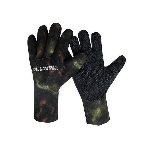 Palantic Spearfishing Camouflage 3mm Neoprene Gloves, Medium