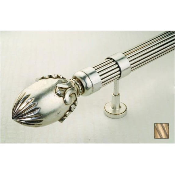 Palas 1091 Curtain Rod Set - 1.25 in. - Oxidized Brass - 78 in.