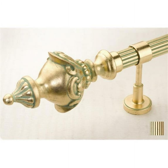 Palas 1093 Curtain Rod Set - 1.25 in. - Gold Leaf - 110 in.