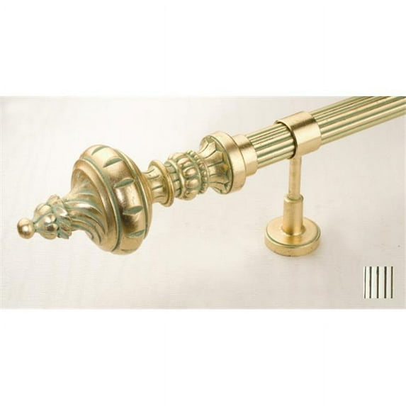 Palas 1098 Curtain Rod Set - 1.75 in. - Antique Pearl White - 63 in.