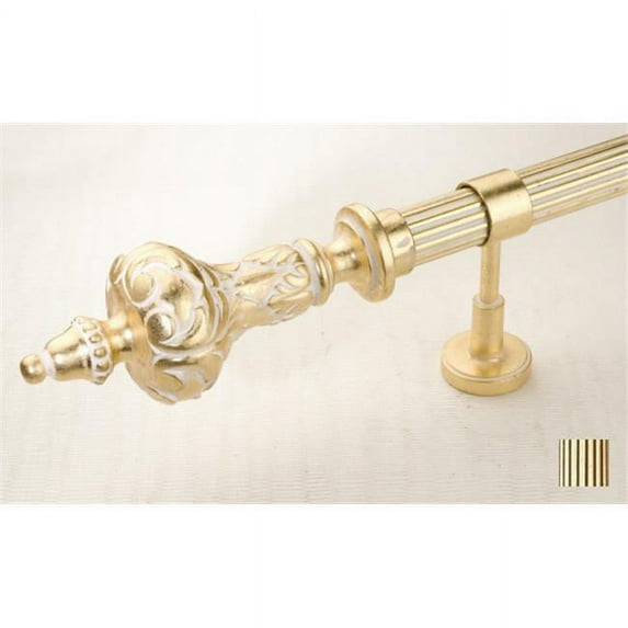 Palas 1101 Curtain Rod Set - 1.25 in. - Gold Leaf - 141 in.