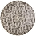 thumbnail image 1 of Palatez Diamond Medallion Wool Rug, Warm Gray/Ivory Cream, 10ft x 10ft Round, 1 of 7