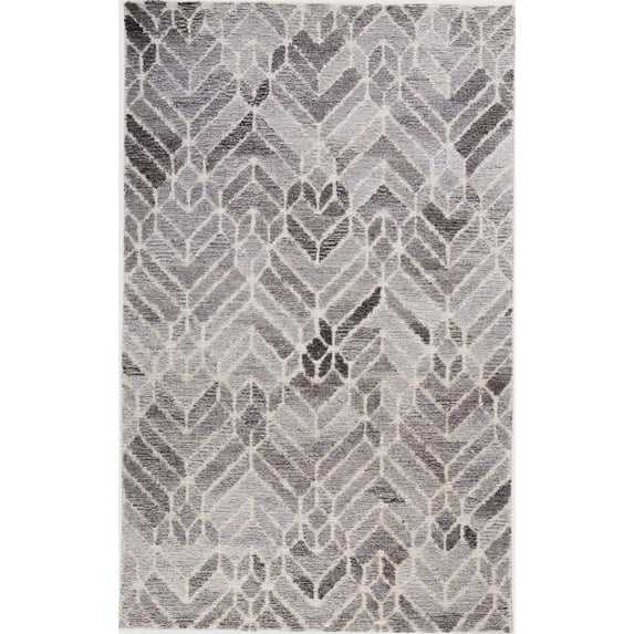 Palatez Geometric Tufted Wool Rug, Opal Gray/Warm Gray, 10ft x 14ft Area Rug