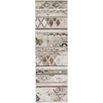thumbnail image 1 of Palatez Gradient Distressed Diamond Wool Runner, Ivory/Brown, 2ft - 6in x 8ft, 1 of 7