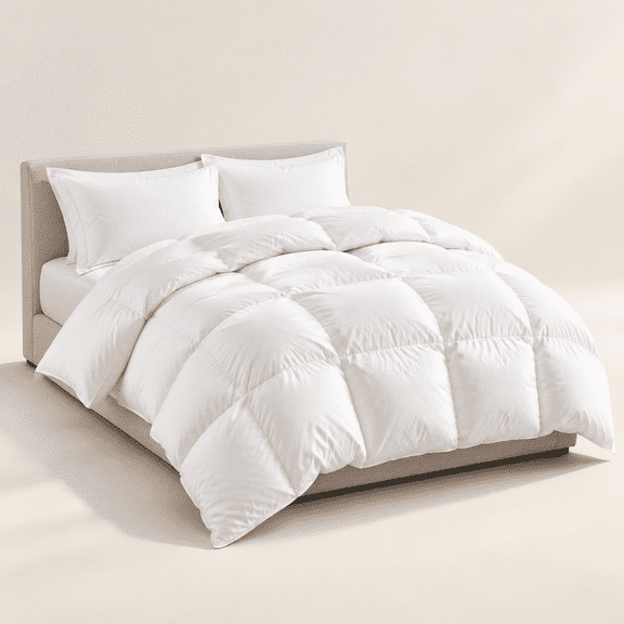 Palatial King Goose Down Fiber Waterfowl Duvet Comforter with Egyptian Cotton Cover