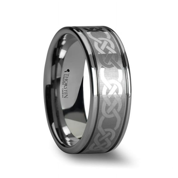Palatine Celtic Pattern Laser Engraved Tungsten Wedding Band